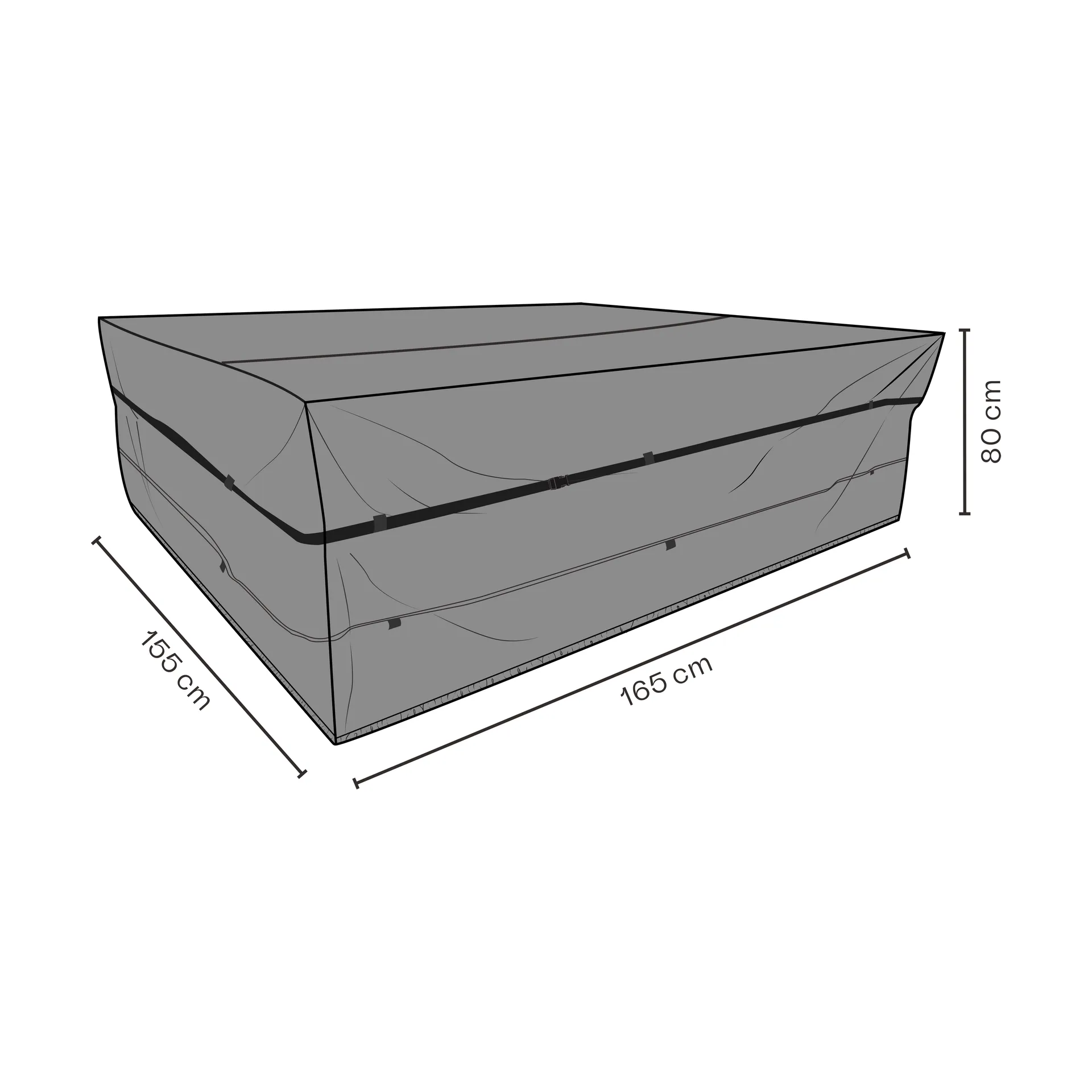 Brafab 家具カバー ダイニングテーブル, Black 165x155 cm Brafab