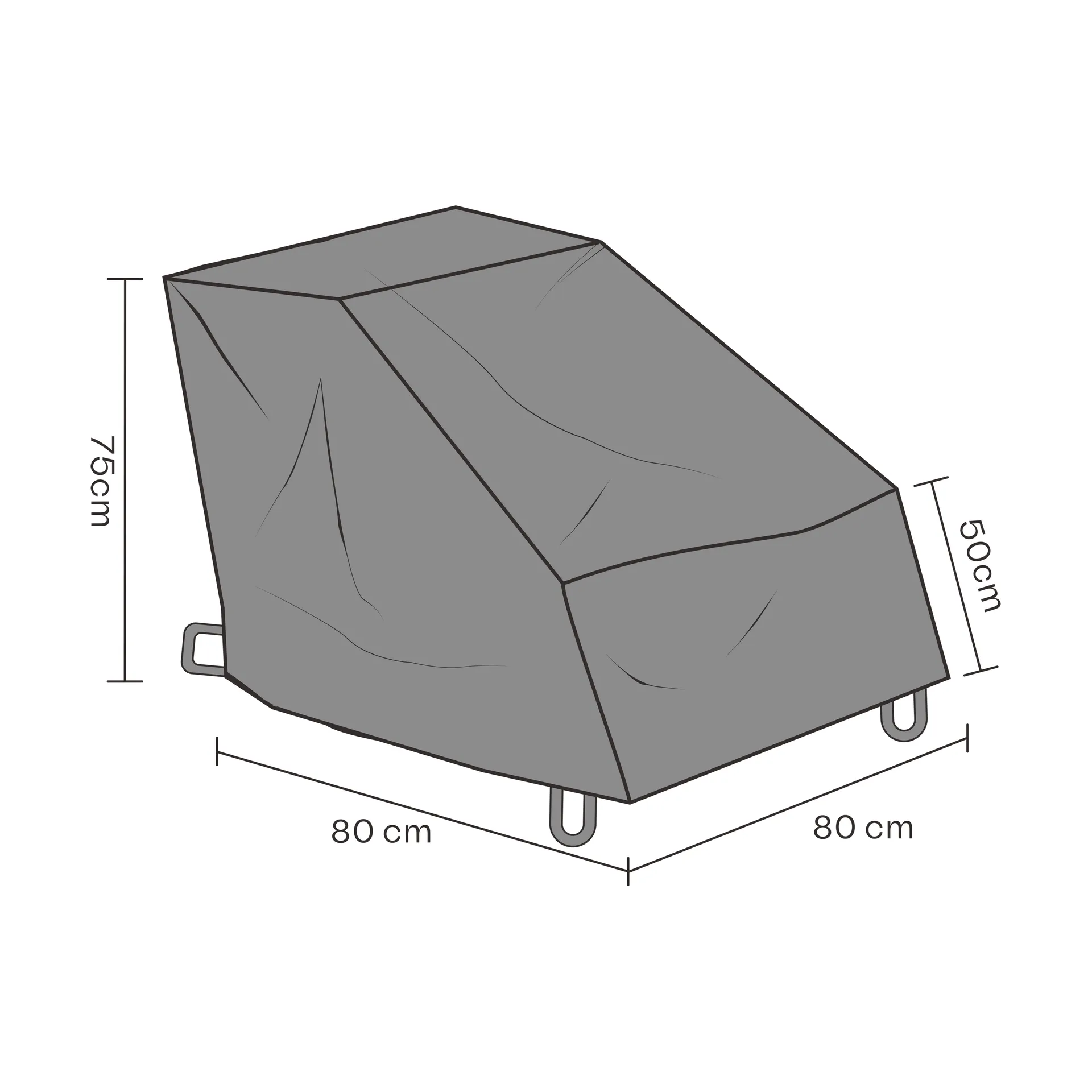 Brafab 家具カバー アームチェア, Black 80 cm Brafab
