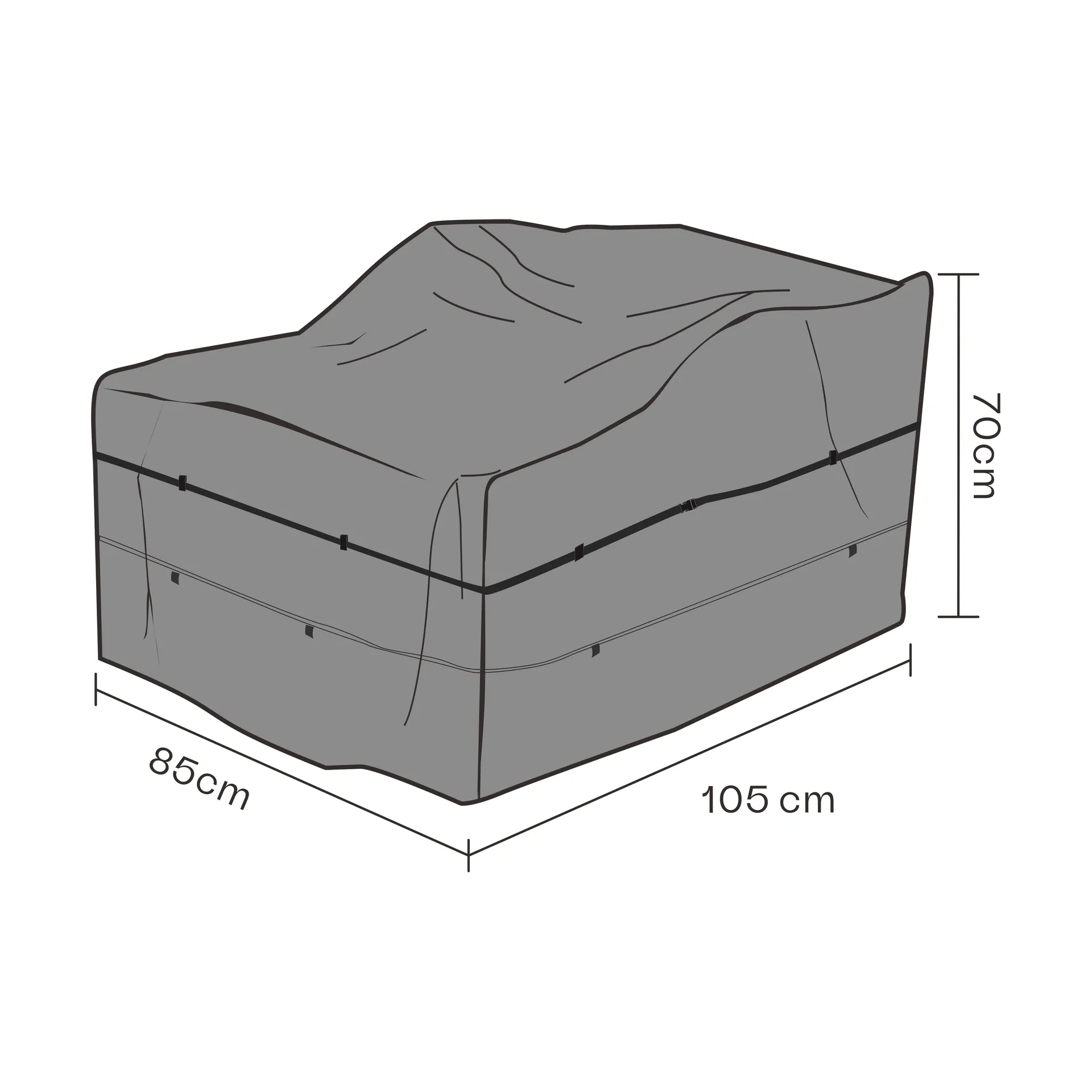 Brafab 家具カバー アームチェア, Black 85 cm Brafab
