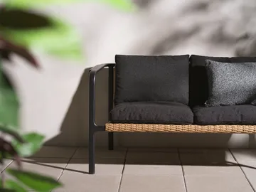 Motty ソファ - Black-teddy black, 2 seater - Brafab