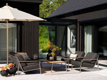 Naos アームチェア - Stainless steel-nearly black - Brafab