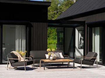 Naos アームチェア - Stainless steel-nearly black - Brafab