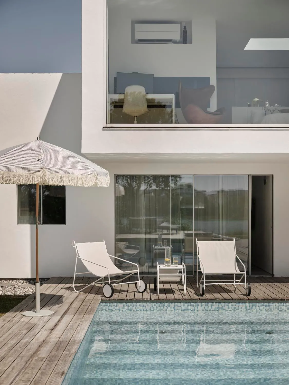 Poul Table サイドテーブル, White-off white, 72x44 cm Brafab