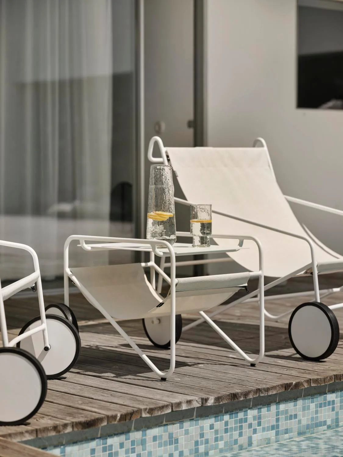 Poul Table サイドテーブル, White-off white, 72x44 cm Brafab