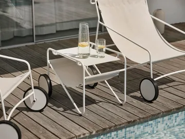 Poul Table サイドテーブル - White-off white, 72x44 cm - Brafab