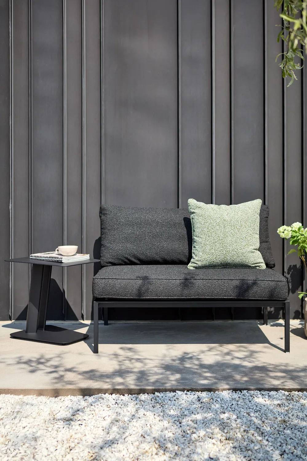 Upper モジュラーソファ, Black-teddy black, middle section Brafab