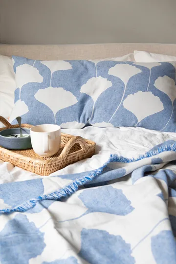 Ginko コットンスロー 130x170 cm - Blue-white (Indigo) - Brita Sweden | ブリタ スウェーデン