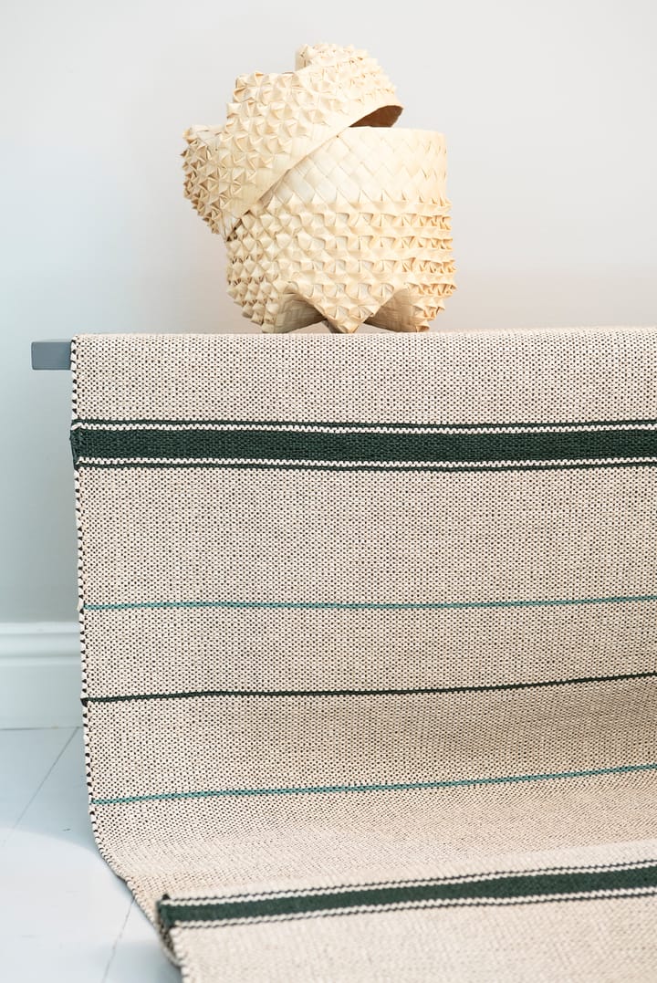 Trapeze ラグ  emerald (cream white-green) - 80x300 cm - Brita Sweden | ブリタ スウェーデン