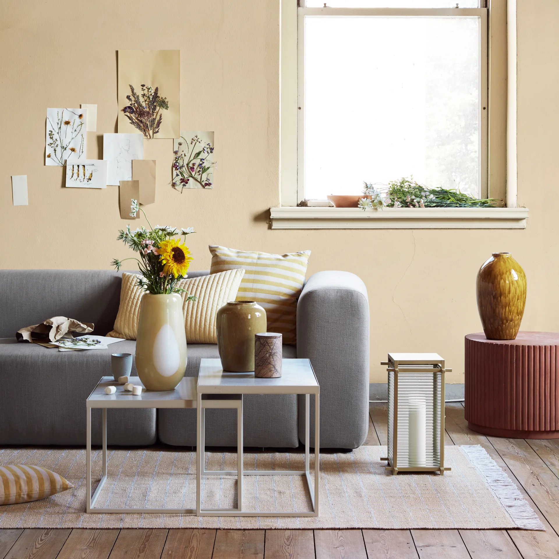 Ada Dot ガラス花瓶 37 cm, golden fleece yellow Broste Copenhagen | ブロスト コペンハーゲン