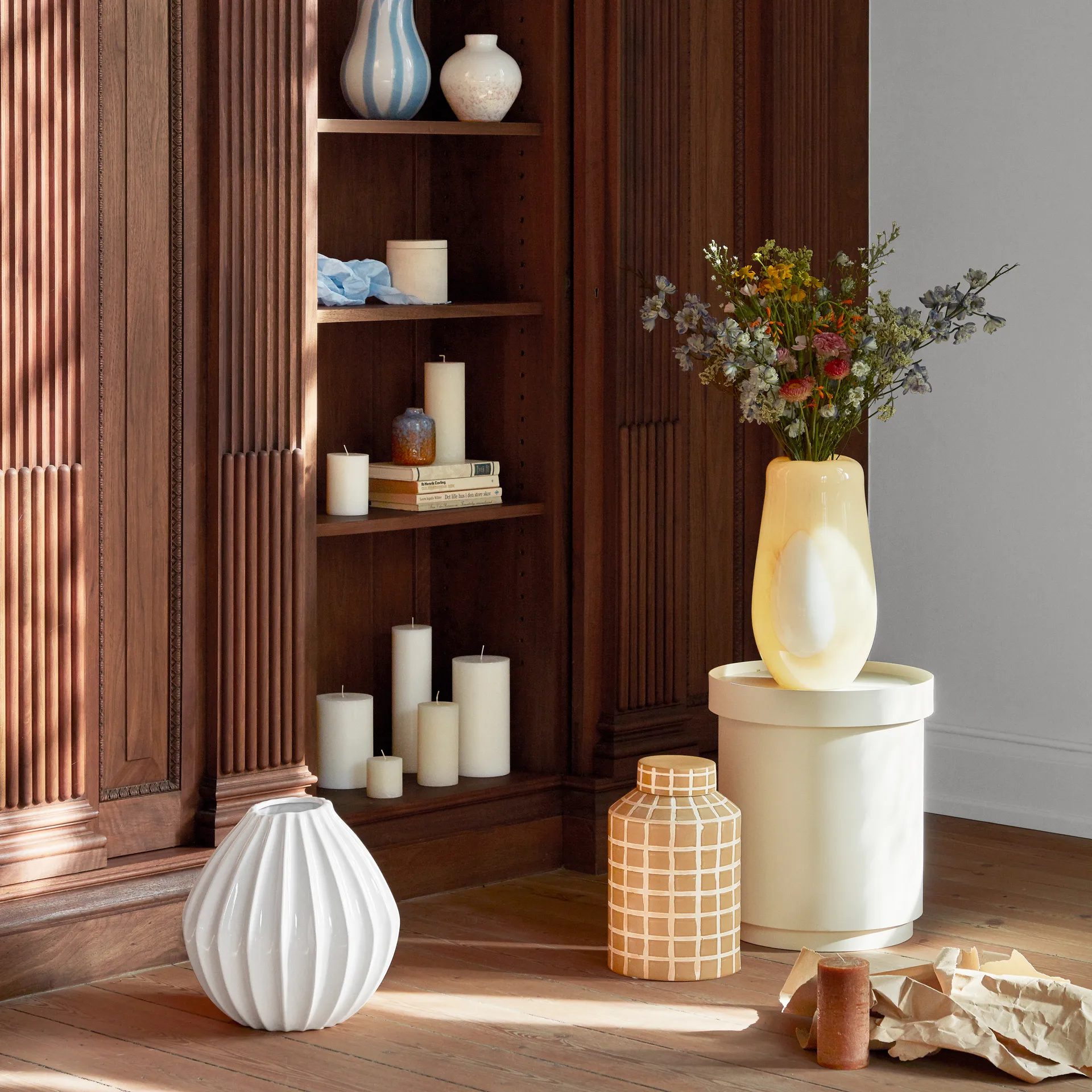 Ada Dot ガラス花瓶 37 cm, golden fleece yellow Broste Copenhagen | ブロスト コペンハーゲン