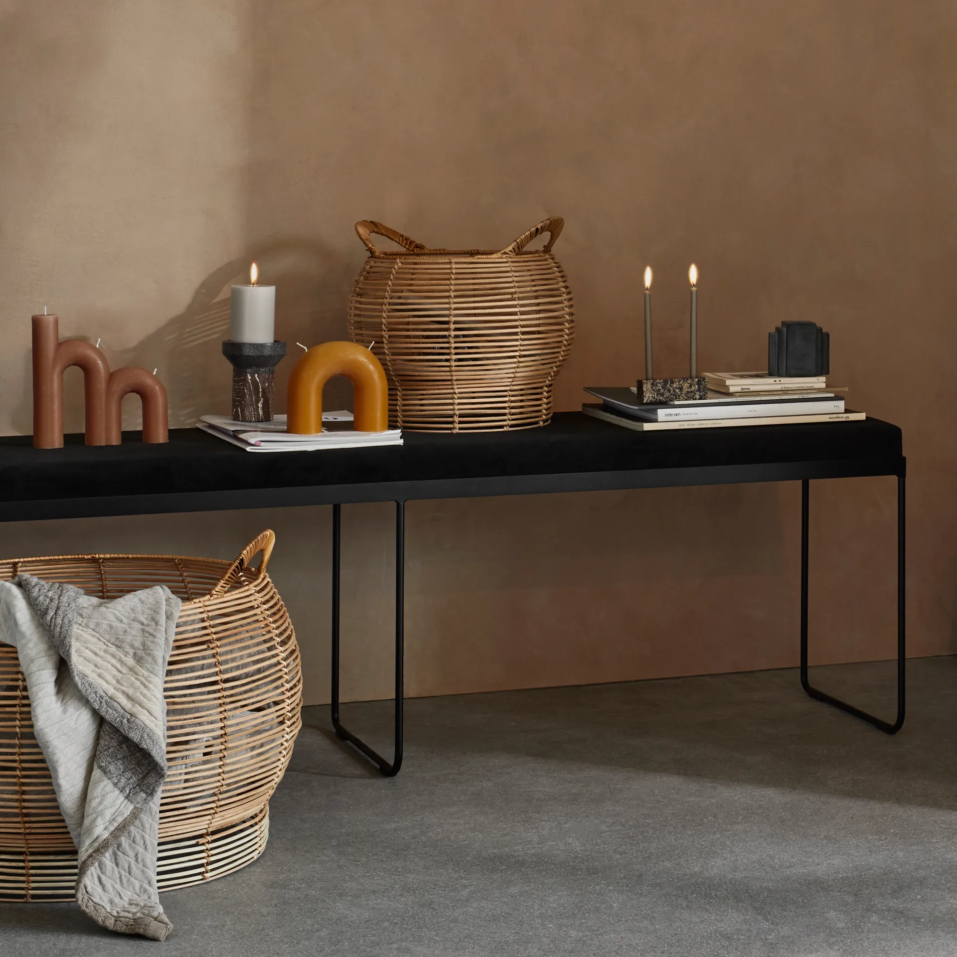 Bend キャンドル 14.5x16.5 cm, honey gold Broste Copenhagen | ブロスト コペンハーゲン