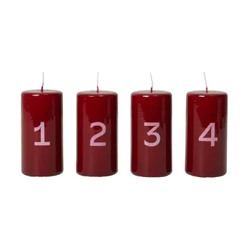 Broste アドベントキャンドル - Burgundy-white, 4 pieces - Broste Copenhagen | ブロスト コペンハーゲン