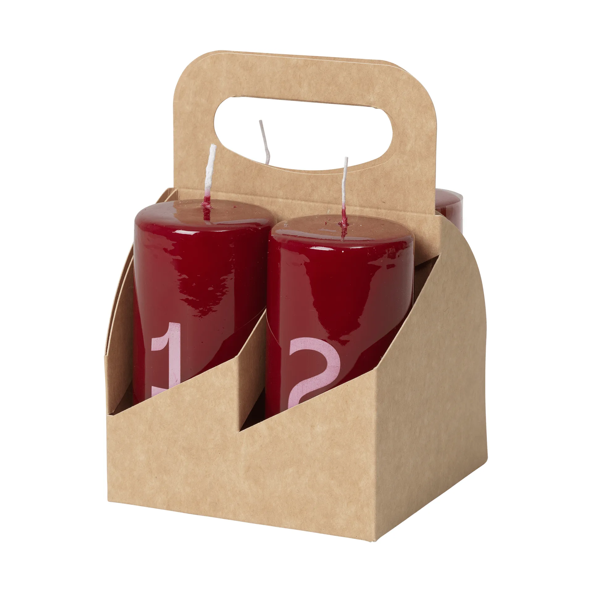 Broste アドベントキャンドル, Burgundy-white, 4 pieces Broste Copenhagen | ブロスト コペンハーゲン