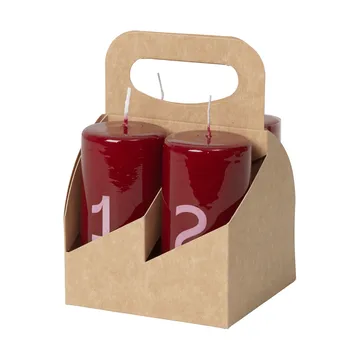 Broste アドベントキャンドル - Burgundy-white, 4 pieces - Broste Copenhagen | ブロスト コペンハーゲン
