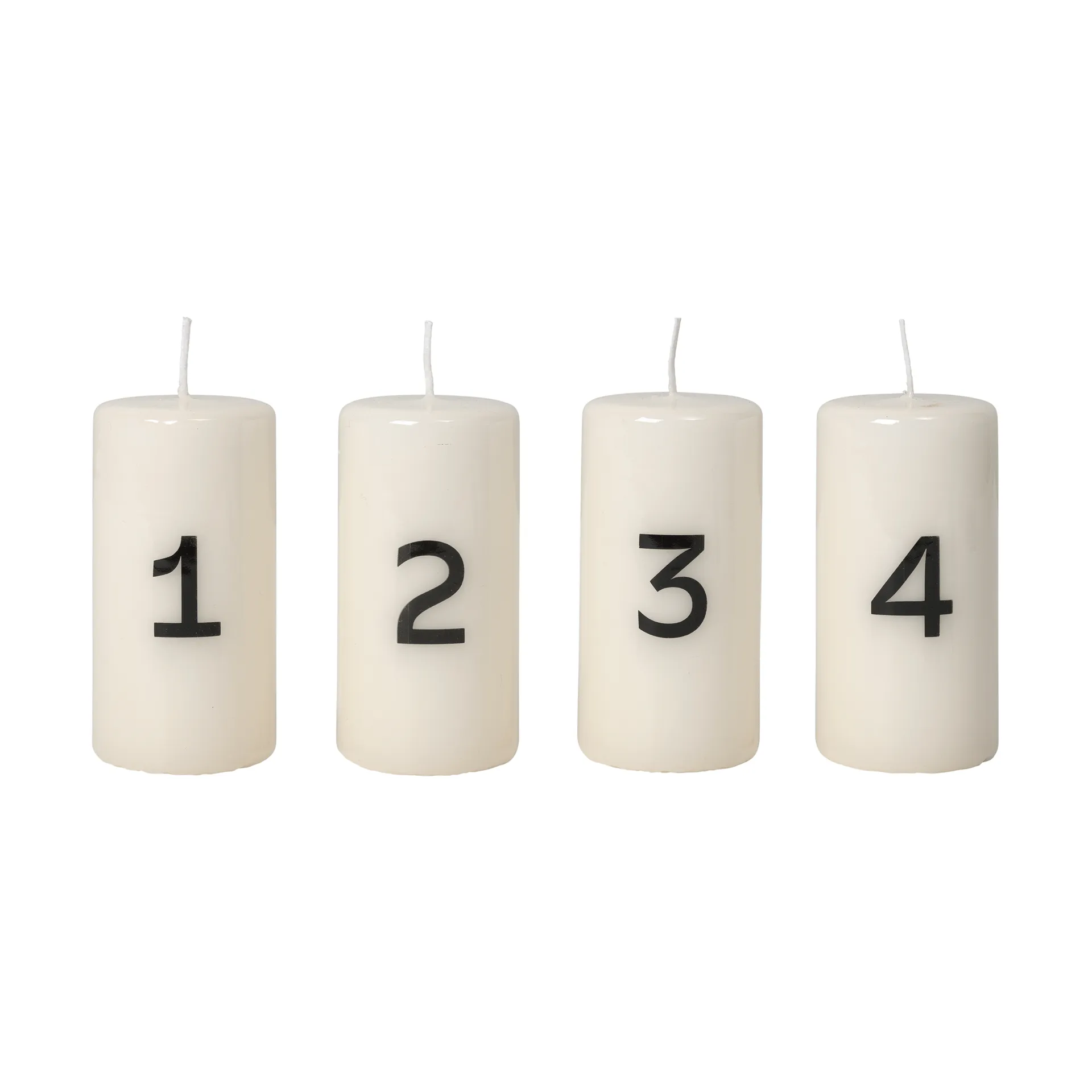 Broste アドベントキャンドル, White-Black, 4 pieces Broste Copenhagen | ブロスト コペンハーゲン