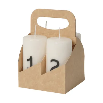 Broste アドベントキャンドル - White-Black, 4 pieces - Broste Copenhagen | ブロスト コペンハーゲン