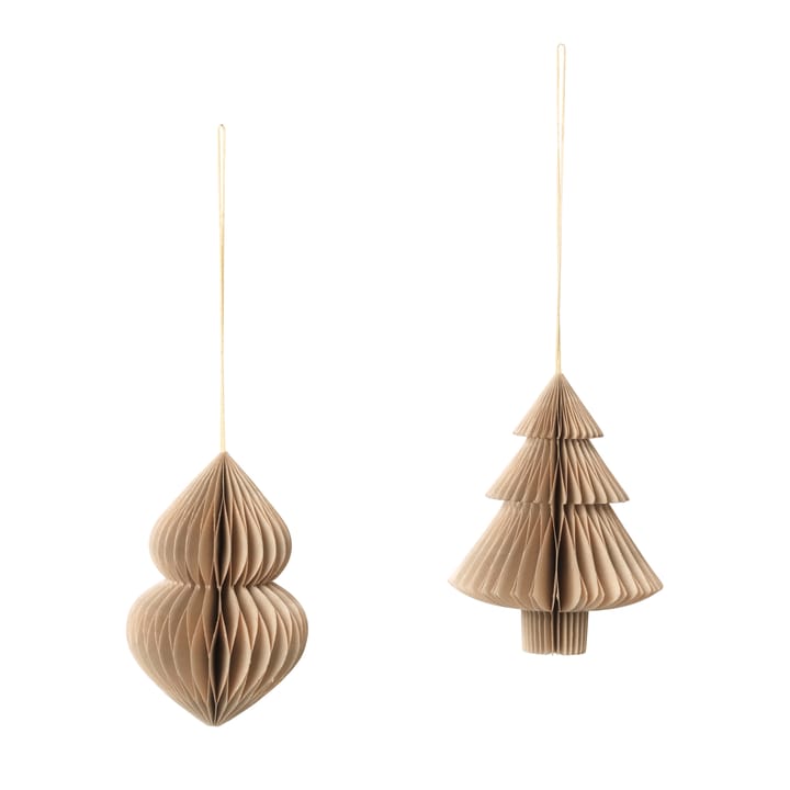 Christmas mix Tree クリスマスオーナメント natural brown 2個セット - Natural brown - Broste Copenhagen | ブロスト コペンハーゲン