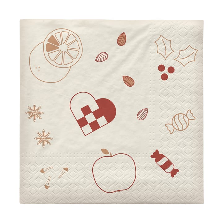 Fryd ペーパーナプキン 33x33 cm 20枚 - Pompeian Red - Broste Copenhagen | ブロスト コペンハーゲン