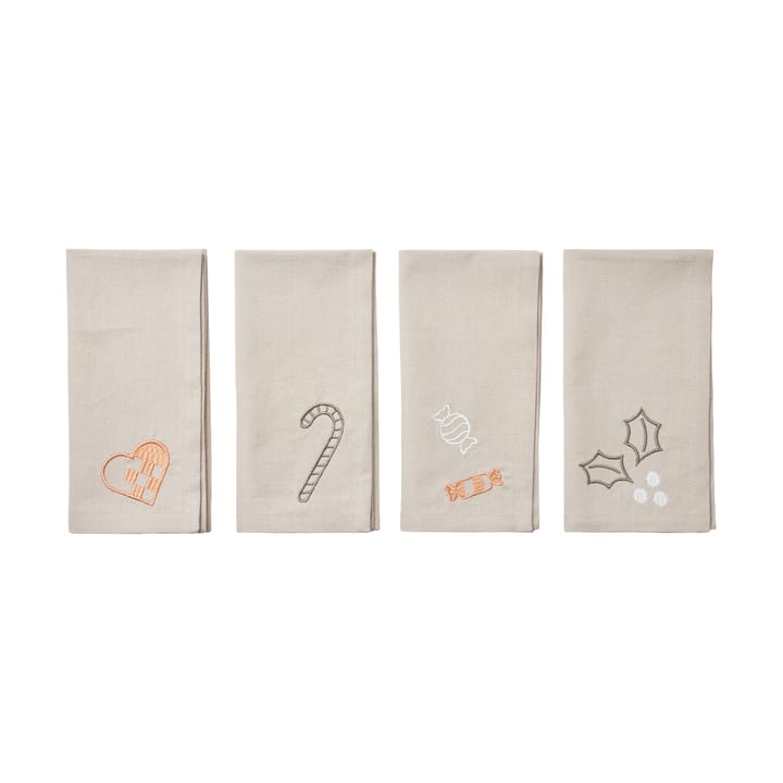 Fryd ファブリックナプキン 45x45 cm 4��ピース - Light warm grey-beige - Broste Copenhagen | ブロスト コペンハーゲン