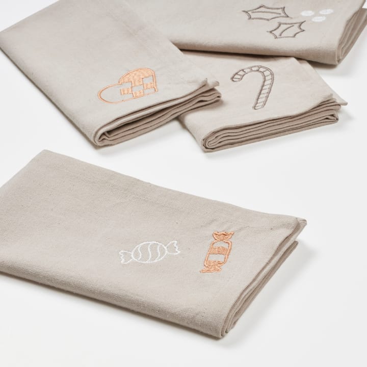 Fryd ファブリックナプキン 45x45 cm 4ピース, Light warm grey-beige Broste Copenhagen | ブロスト コペンハーゲン