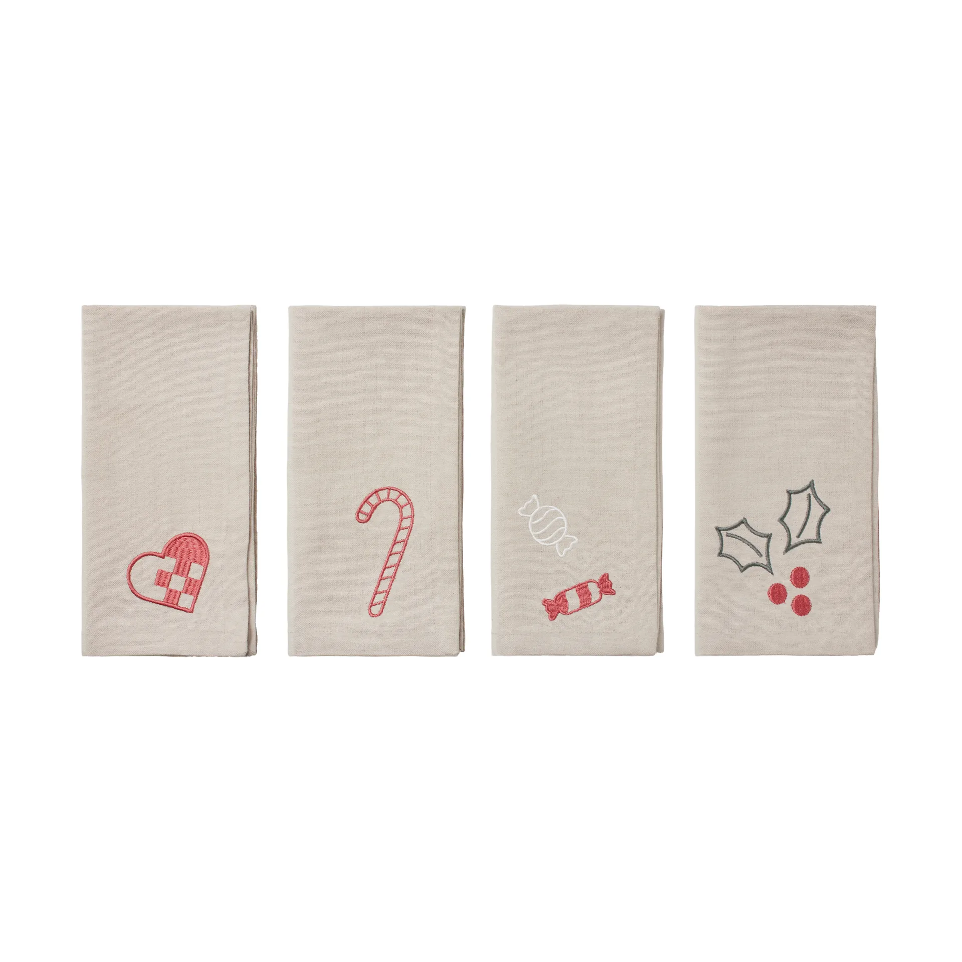 Fryd ファブリックナプキン 45x45 cm 4ピース, Light warm grey-red Broste Copenhagen | ブロスト コペンハーゲン