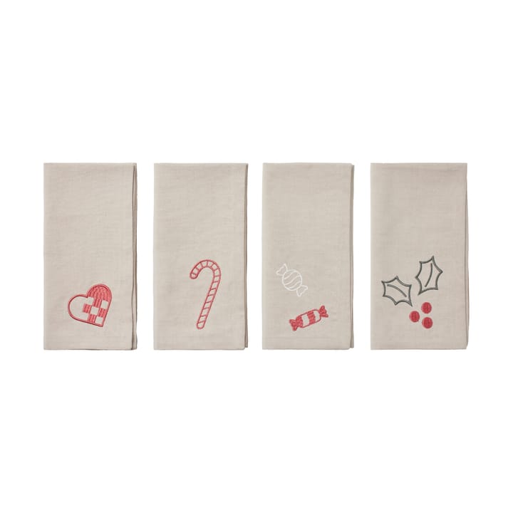 Fryd ファブリックナプキン 45x45 cm 4ピース - Light warm grey-red - Broste Copenhagen | ブロスト コペンハーゲン