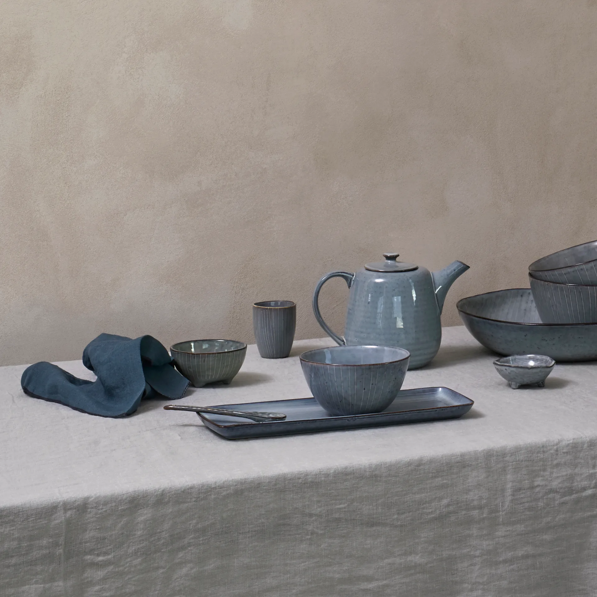 Gracie リネン ナプキン, dark blue (insignia blue) Broste Copenhagen | ブロスト コペンハーゲン