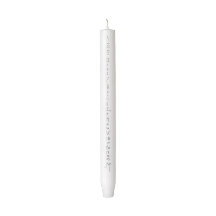 Handwritten アドベントキャンドル - Pure White-Silver - Broste Copenhagen | ブロスト コペンハーゲン