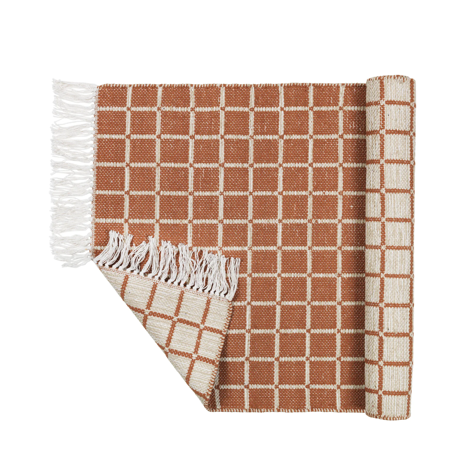 Henny コットン ラグ  70x140 cm, light grey-rustic brown Broste Copenhagen | ブロスト コペンハーゲン