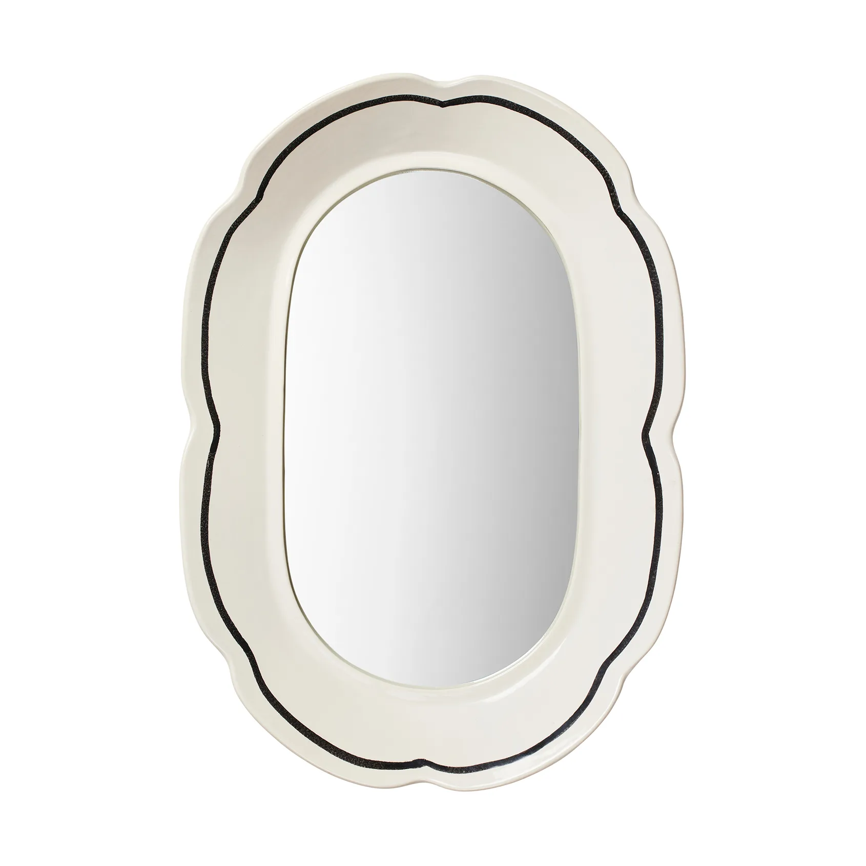 Hilma 鏡 30x45 cm, Off white-black Broste Copenhagen | ブロスト コペンハーゲン