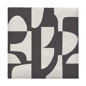 Lara ナプキン 33x33 cm 20枚セット - Black-off white - Broste Copenhagen | ブロスト コペンハーゲン