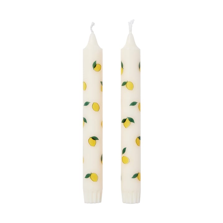 Lemon テーパードキャンドル 2本 - White-yellow - Broste Copenhagen | ブロスト コペンハーゲン
