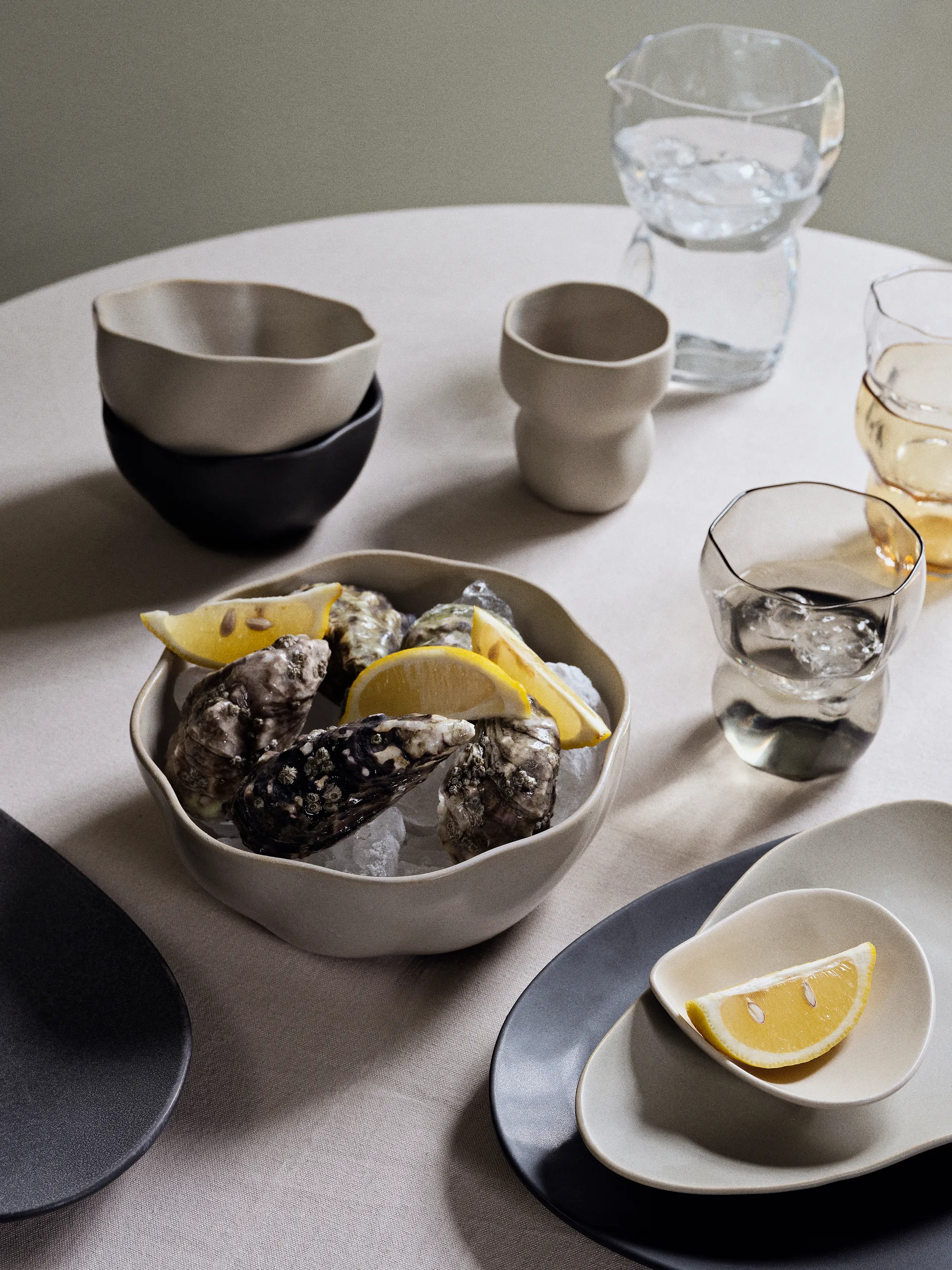 Limfjord スモール プレート 10x10 cm, soft beige Broste Copenhagen | ブロスト コペンハーゲン