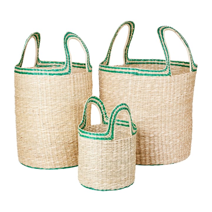 Lykke 収納ボックス 3個セット, Natural-green Broste Copenhagen | ブロスト コペンハーゲン