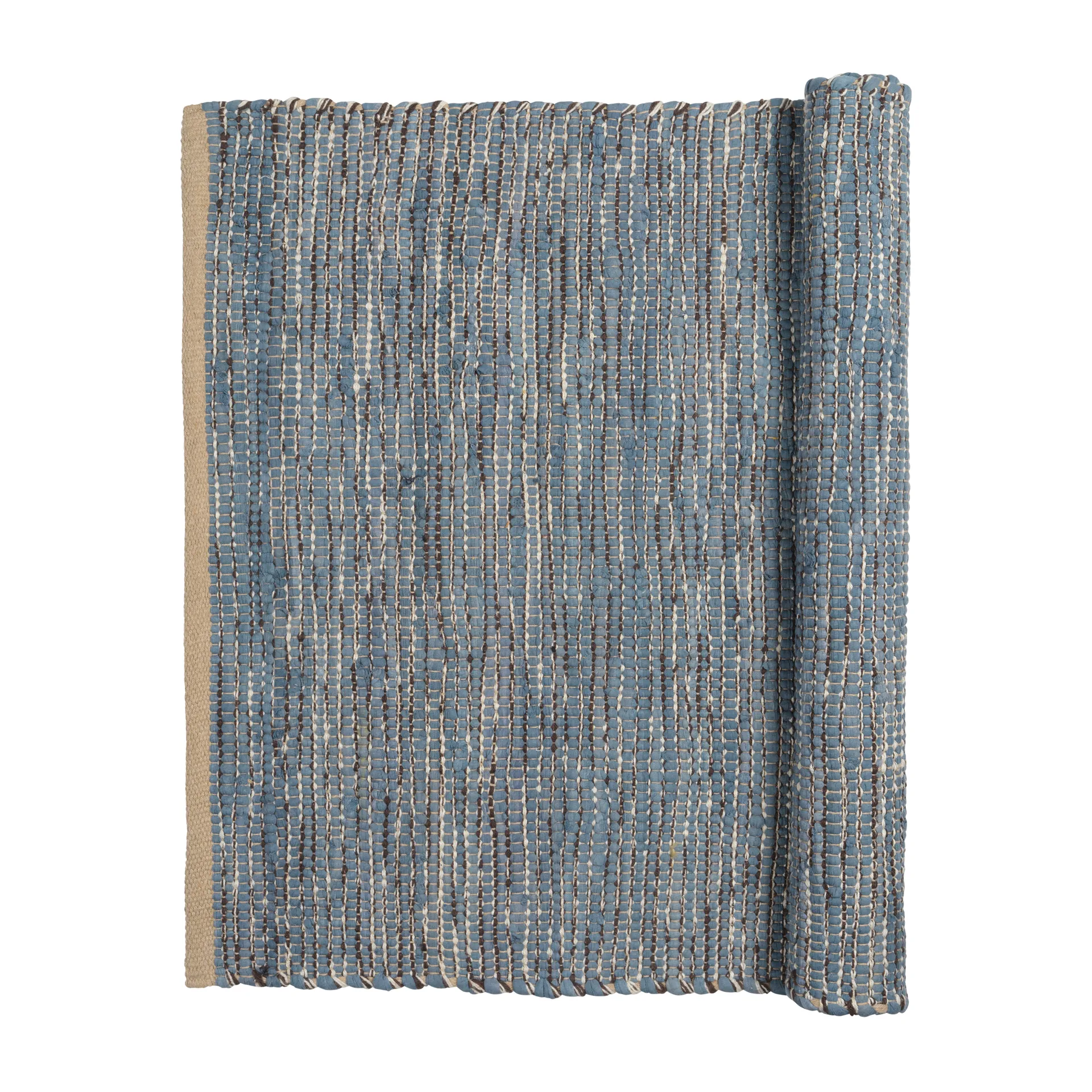 Magda コットン ラグ  60x90 cm, flint stone blue Broste Copenhagen | ブロスト コペンハーゲン