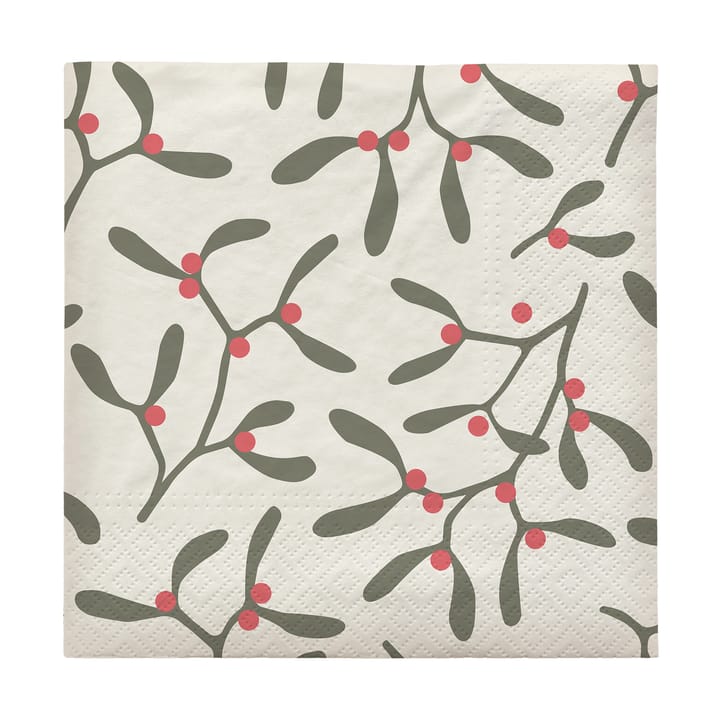 Mistletoe ペーパーナプキン 33x33 cm 20枚 - Pompeian Red - Broste Copenhagen | ブロスト コペンハーゲン