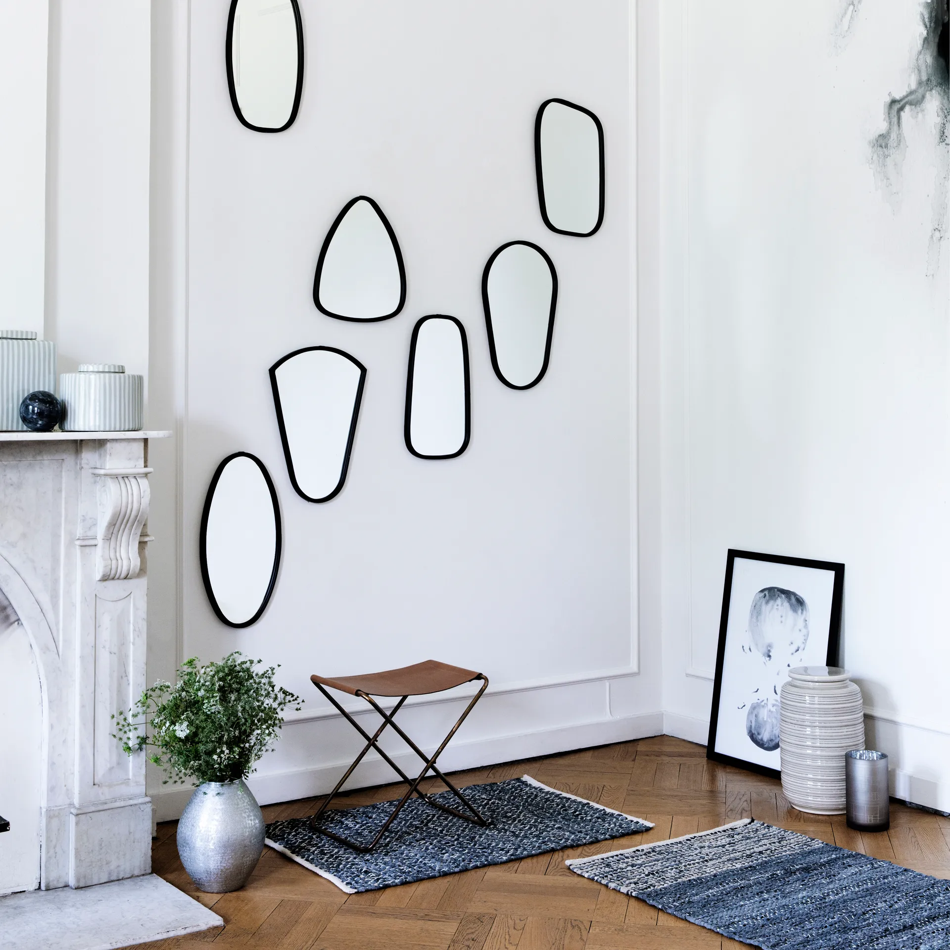 Nola スツール レザー, brown, 45 cm Broste Copenhagen | ブロスト コペンハーゲン