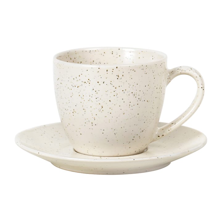 Nordic Vanilla カップ ソーサー付き 15 cl - Cream with grains - Broste Copenhagen | ブロスト コペンハーゲン