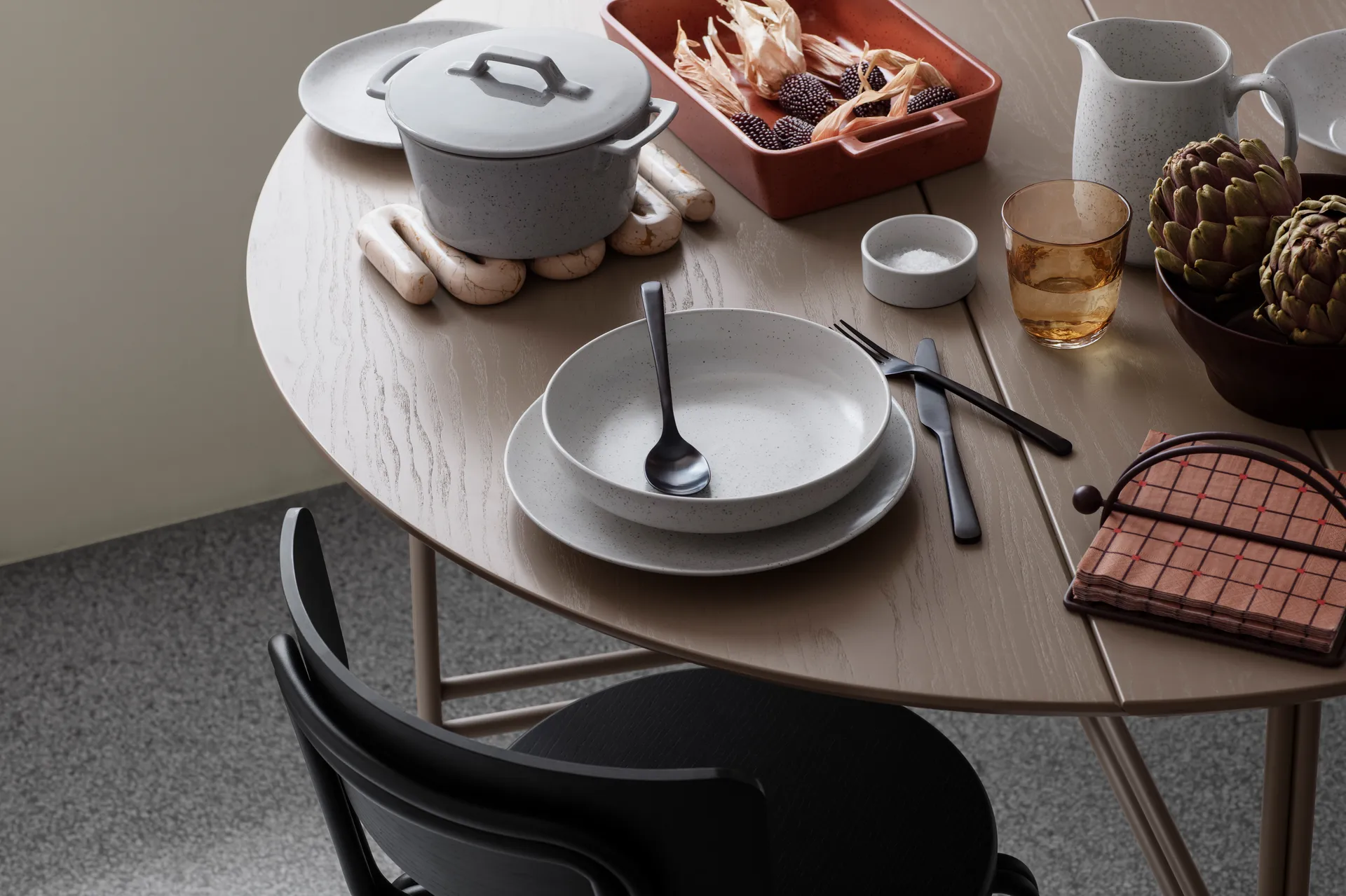 Nordic Vanilla ボウル low Ø17 cm, Cream with grains Broste Copenhagen | ブロスト コペンハーゲン