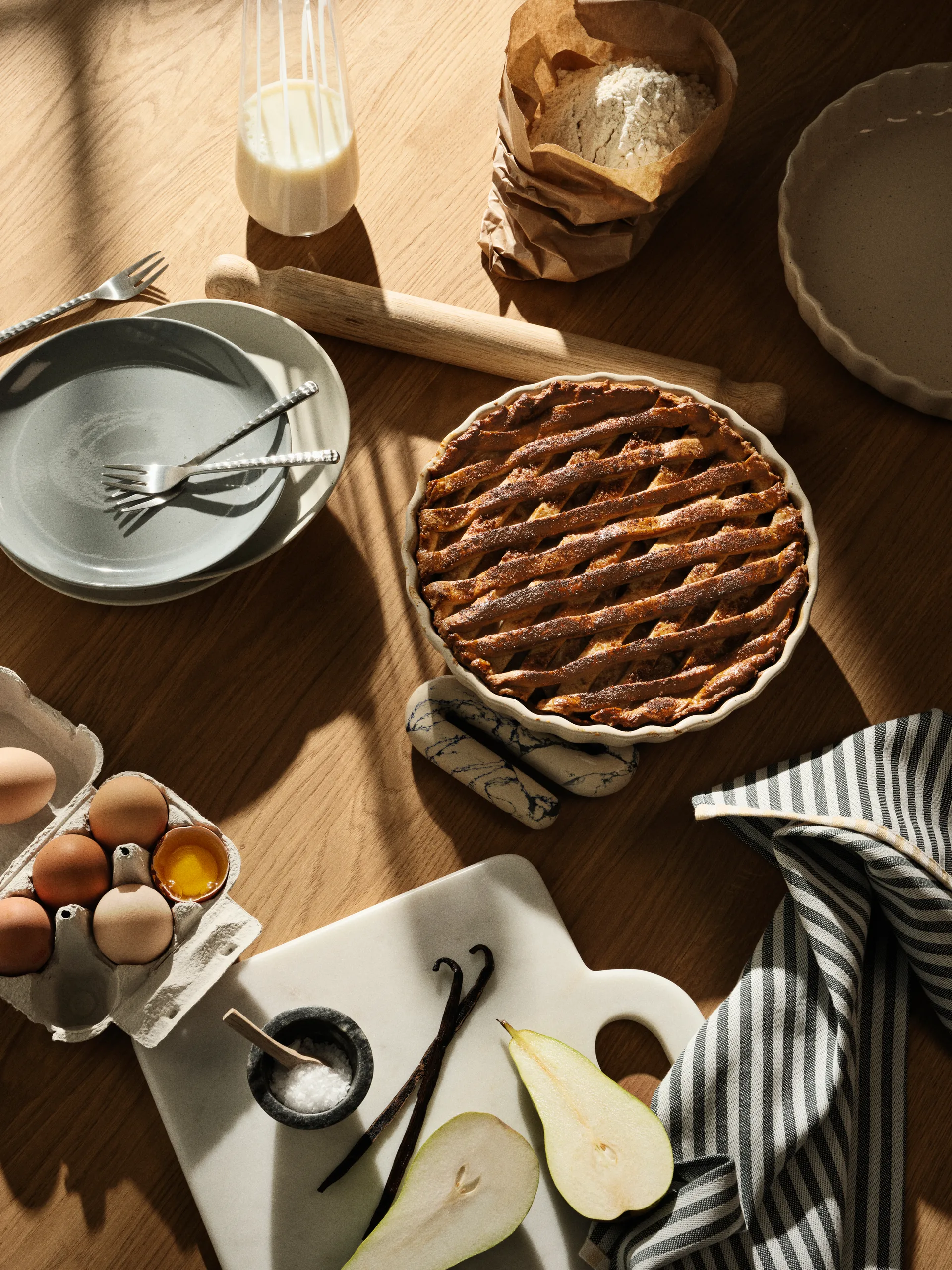 Olina カッティングボード 14x17 cm, White marble Broste Copenhagen | ブロスト コペンハーゲン