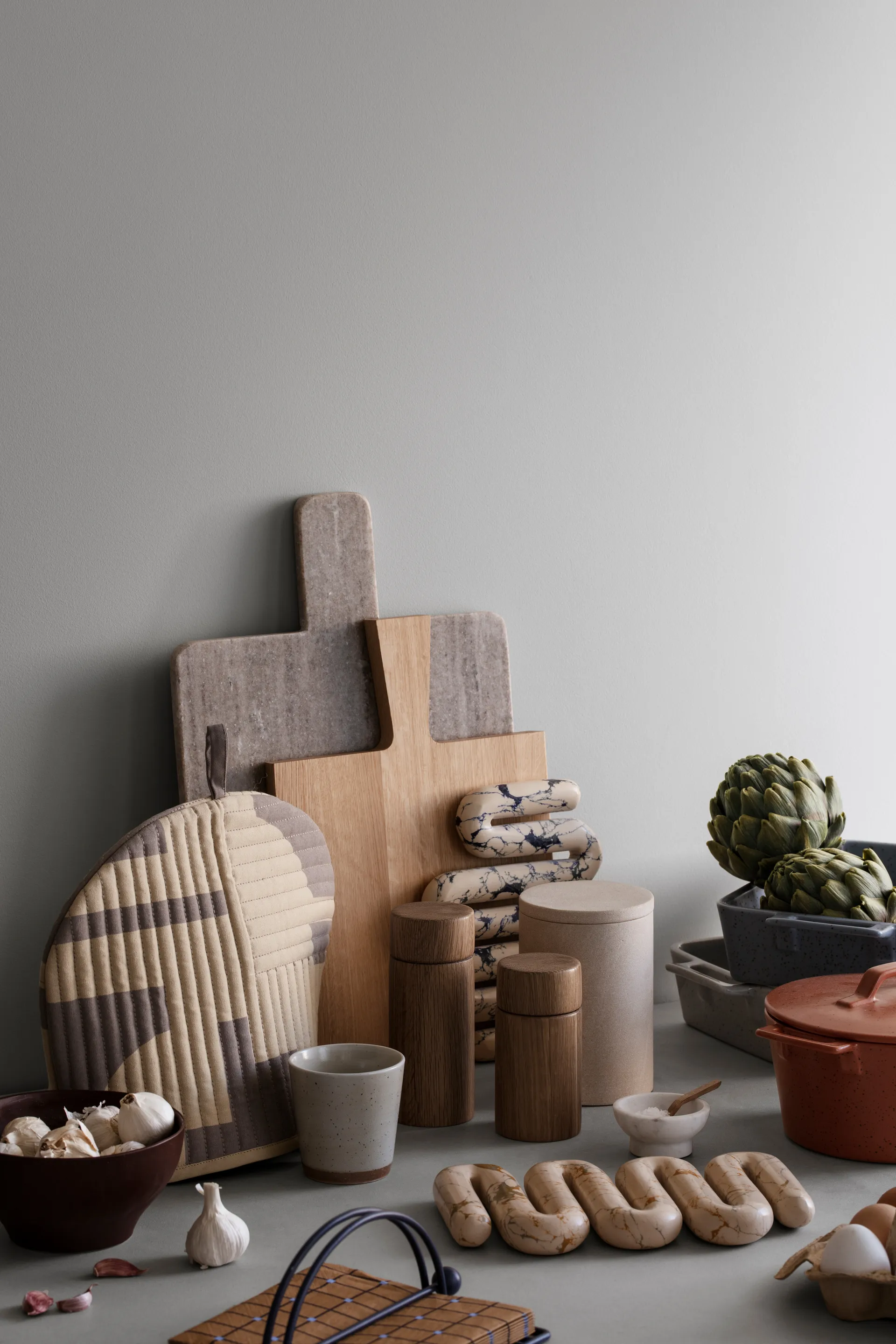 Orla トリベット 14x25 cm, White-tawny yellow Broste Copenhagen | ブロスト コペンハーゲン