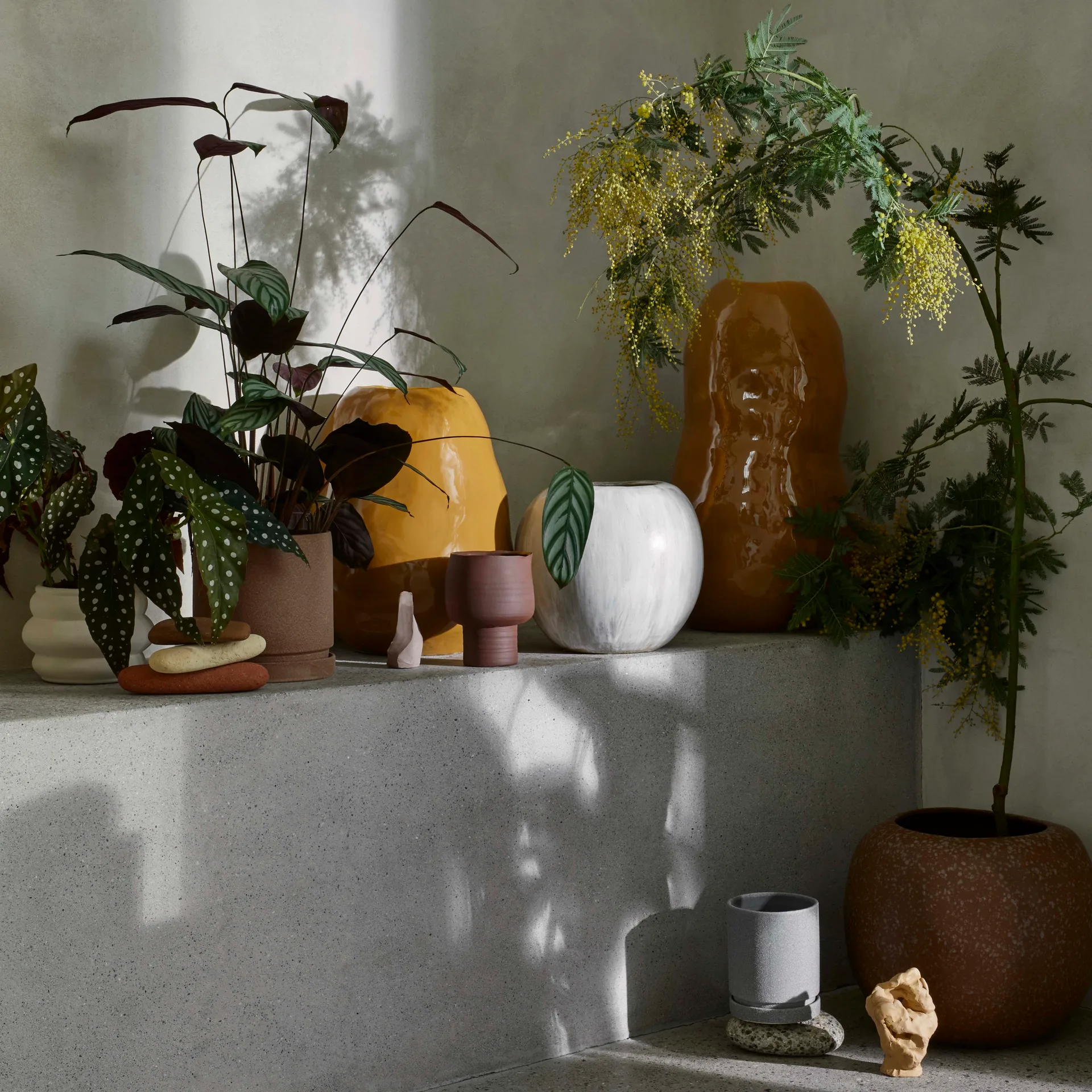 Polaris 植木鉢 ソーサー付き Ø14 cm, tradewinds blue Broste Copenhagen | ブロスト コペンハーゲン