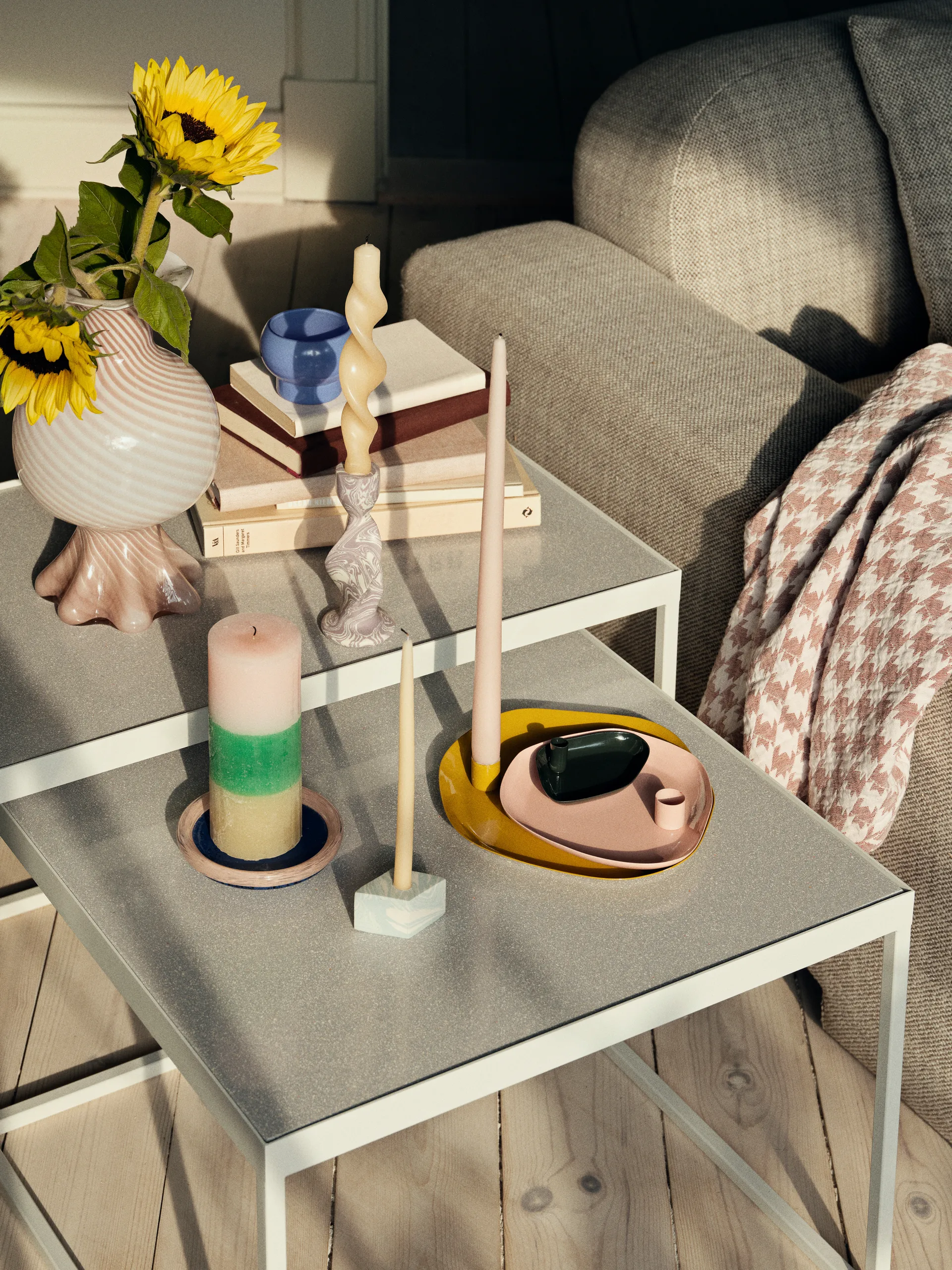 Rainbow ブロックキャンドル 17 cm, Strawberry field Broste Copenhagen | ブロスト コペンハーゲン