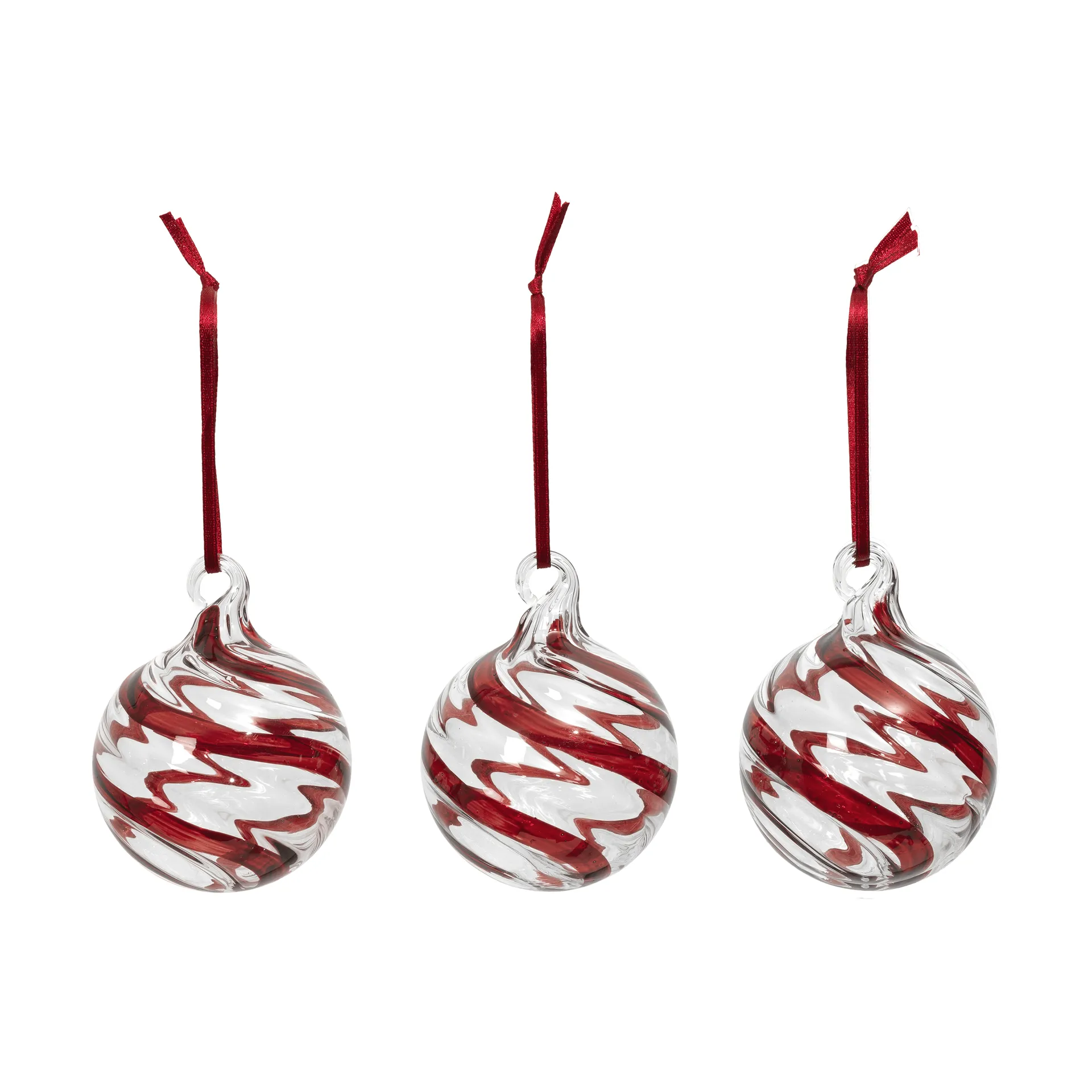 Swirl クリスマスオーナメント, Deep Red-Clear Broste Copenhagen | ブロスト コペンハーゲン