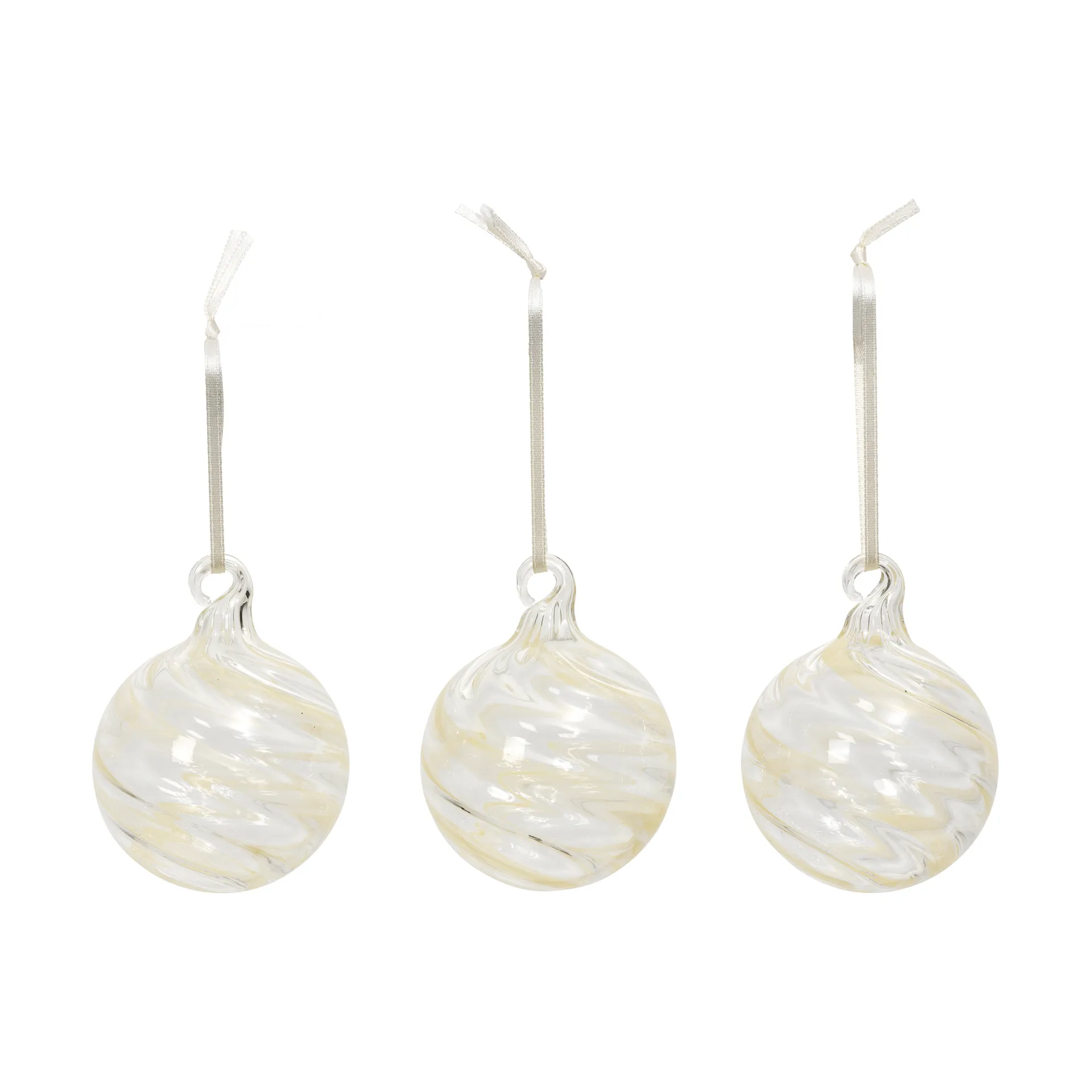 Swirl クリスマスオーナメント, Off White-Clear Broste Copenhagen | ブロスト コペンハーゲン