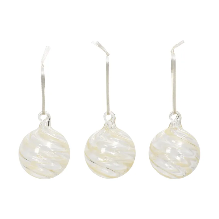 Swirl クリスマスオーナメント - Off White-Clear - Broste Copenhagen | ブロスト コペンハーゲン