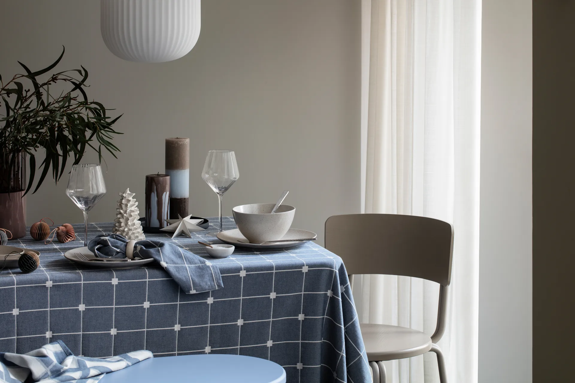 Tila ファブリック ナプキン 45x45 cm, Maritime blue-off white Broste Copenhagen | ブロスト コペンハーゲン