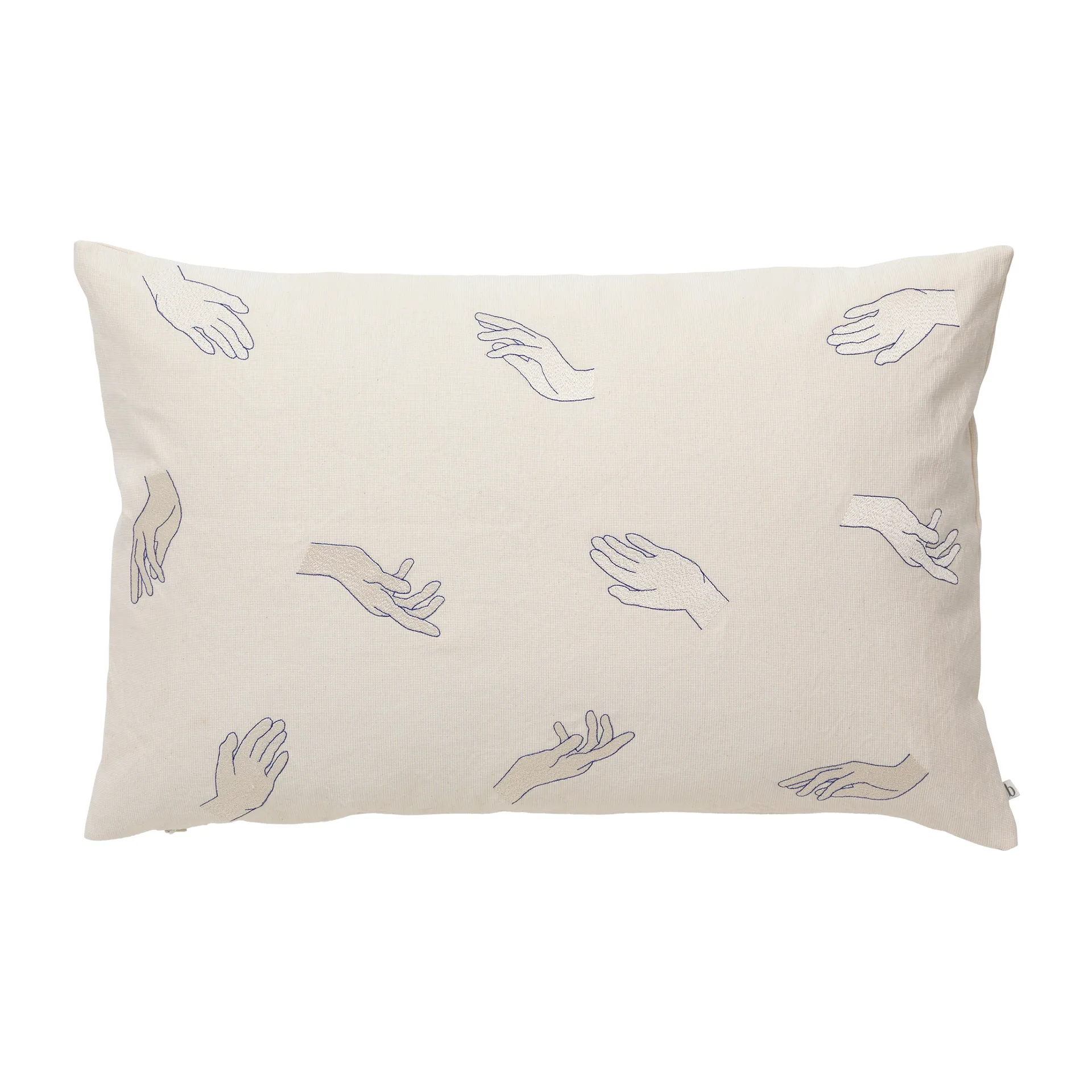 Touch ピローケース 40x60 cm, Intense blue-off white Broste Copenhagen | ブロスト コペンハーゲン