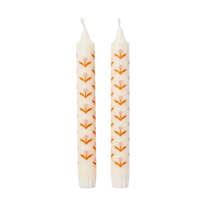 Tulip テーパードキャンドル 2本 - White-soft pink - Broste Copenhagen | ブロスト コペンハーゲン