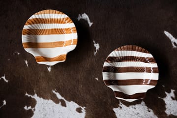 Armona ストライププレート 23.5x23.5 cm - Light brown-white - Byon | バイオン